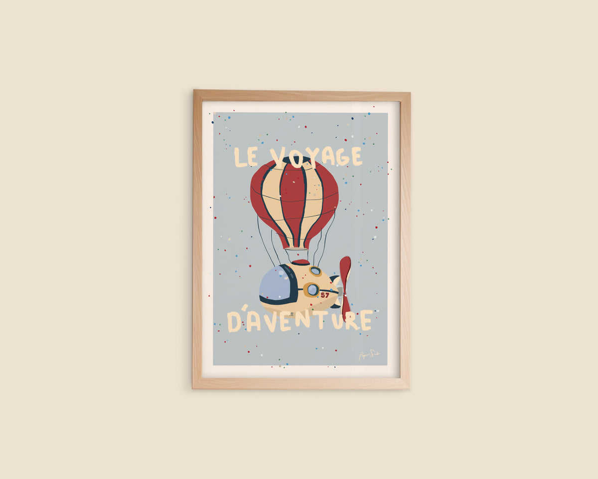 Luftballonplakat til børn | Eventyrlig kunst til børneværelset