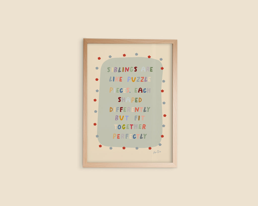Sibling Nursery Quote Art Print