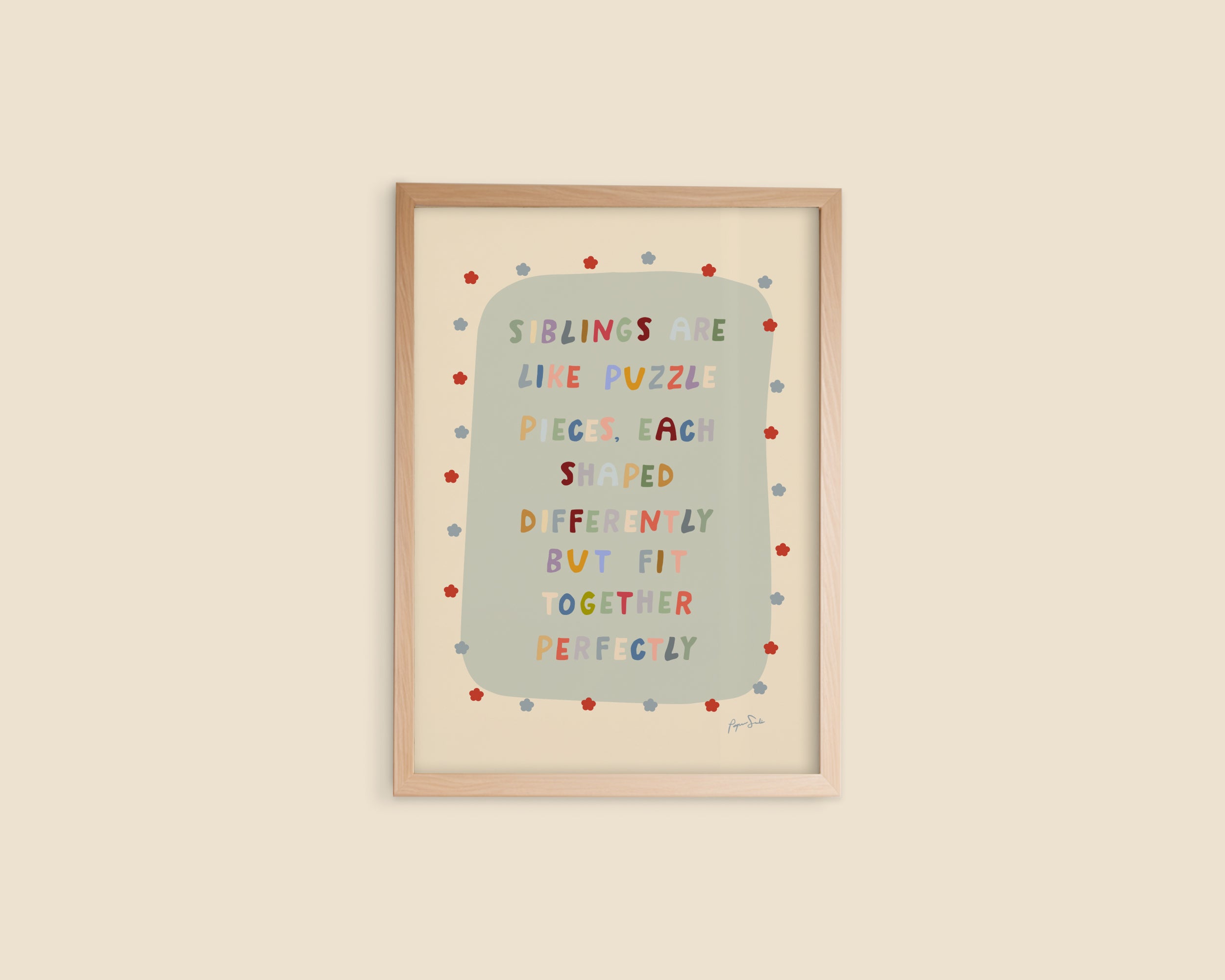 Sibling Nursery Quote Art Print