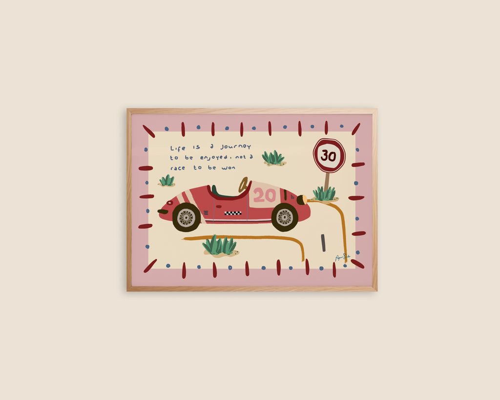 Life is a Journey Race Car Print for Kids