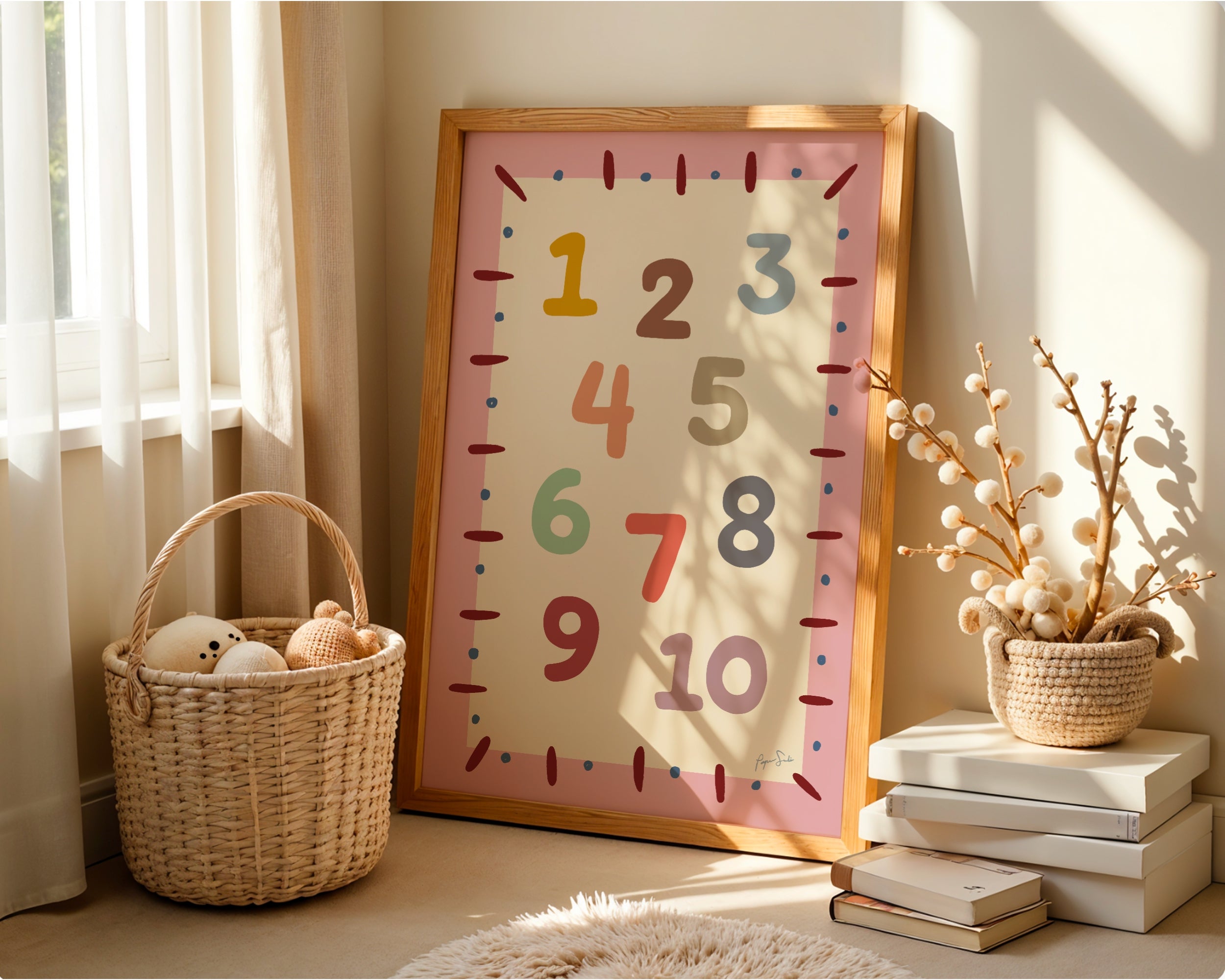Numbers 123 Educational Art Print