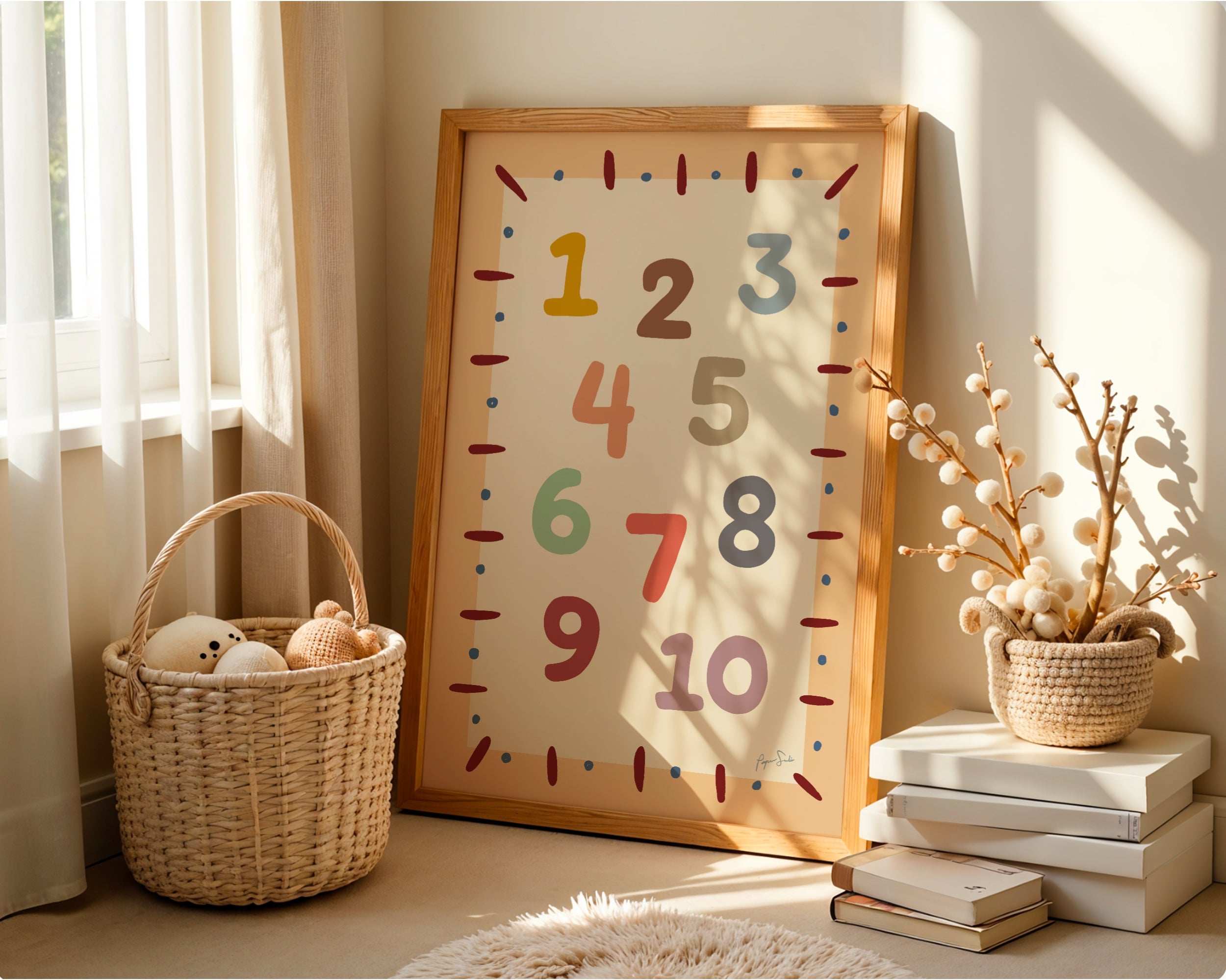 Numbers 123 Educational Art Print