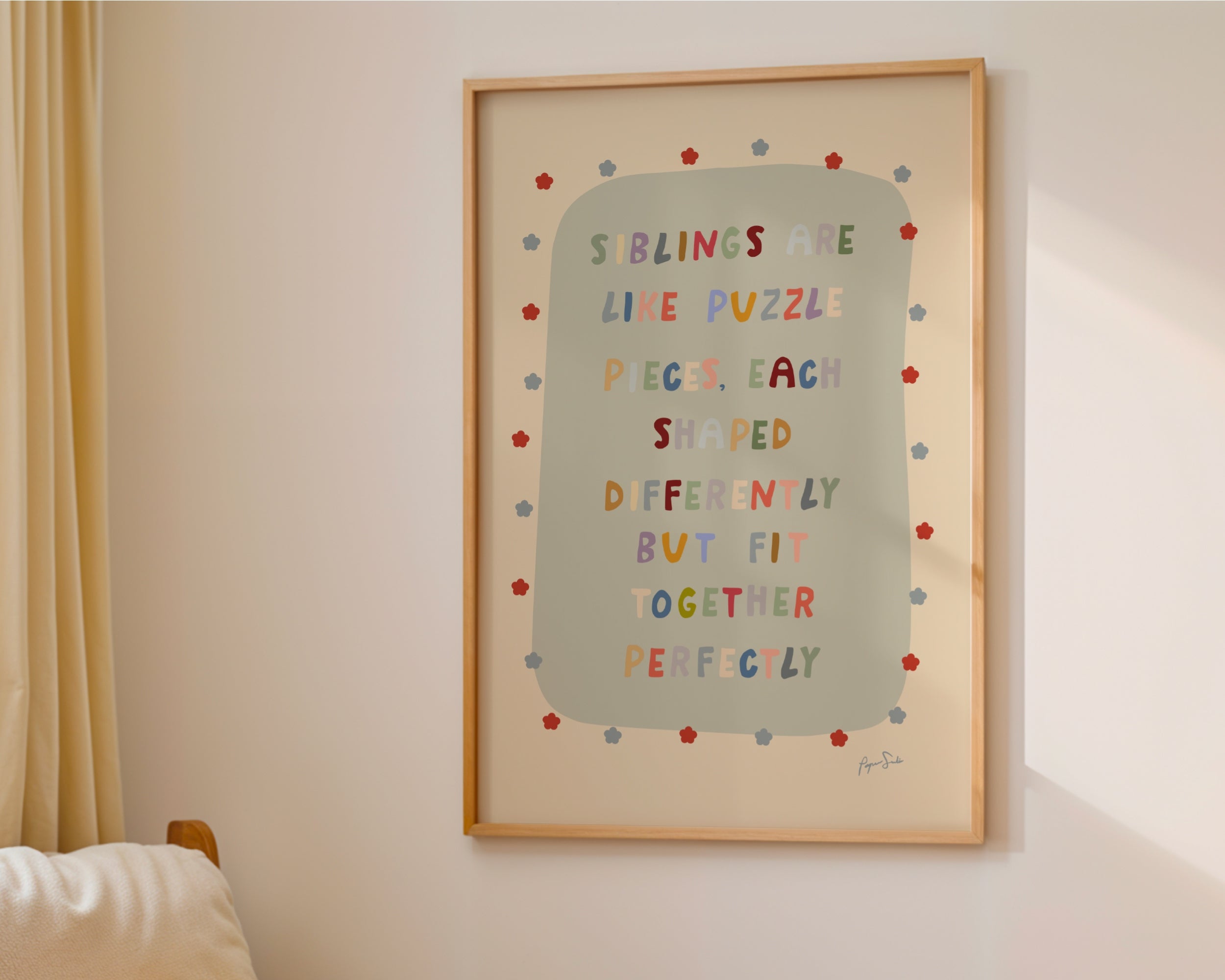 Sibling Nursery Quote Art Print