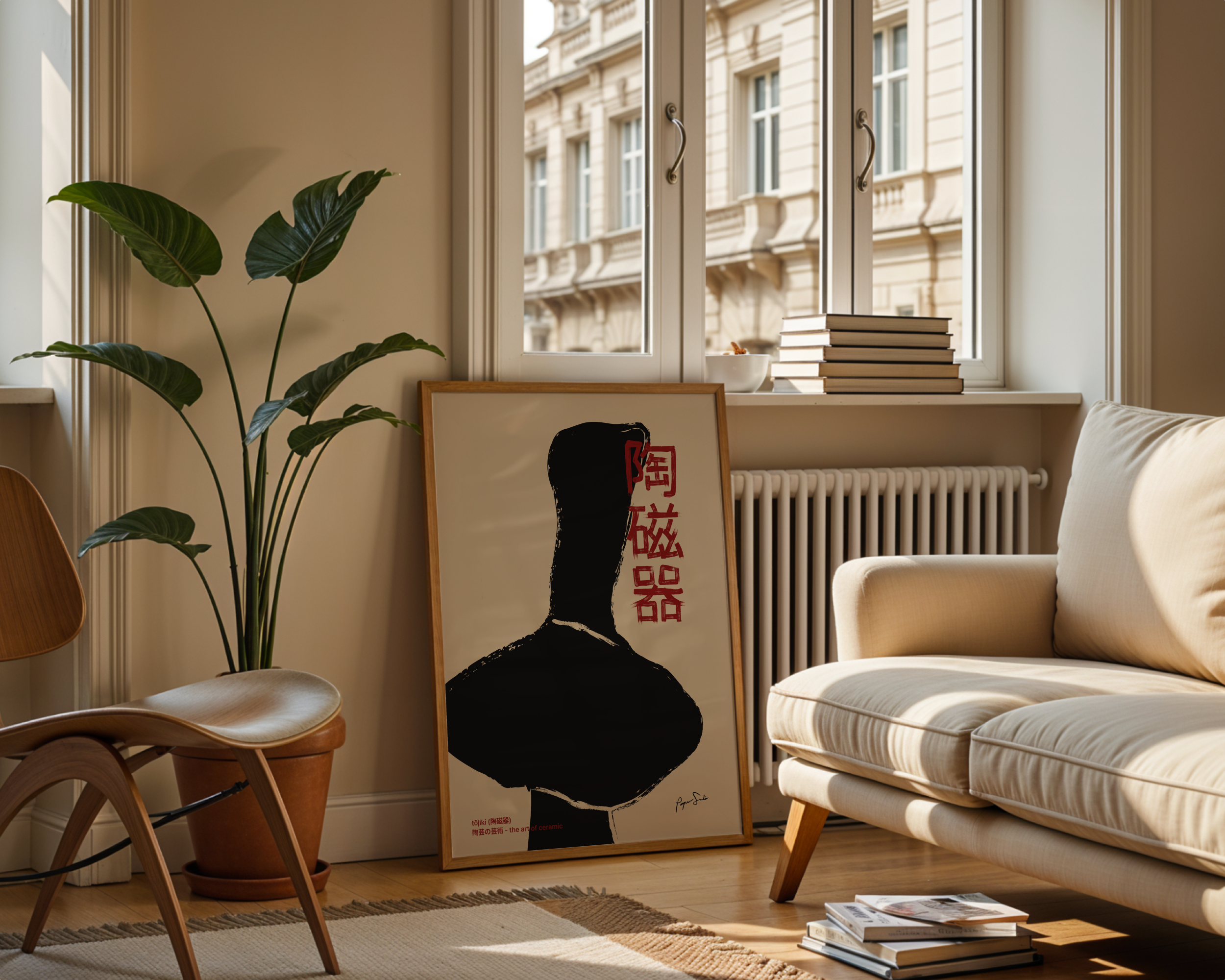 Big Tilted Wabi Sabi Vase Poster