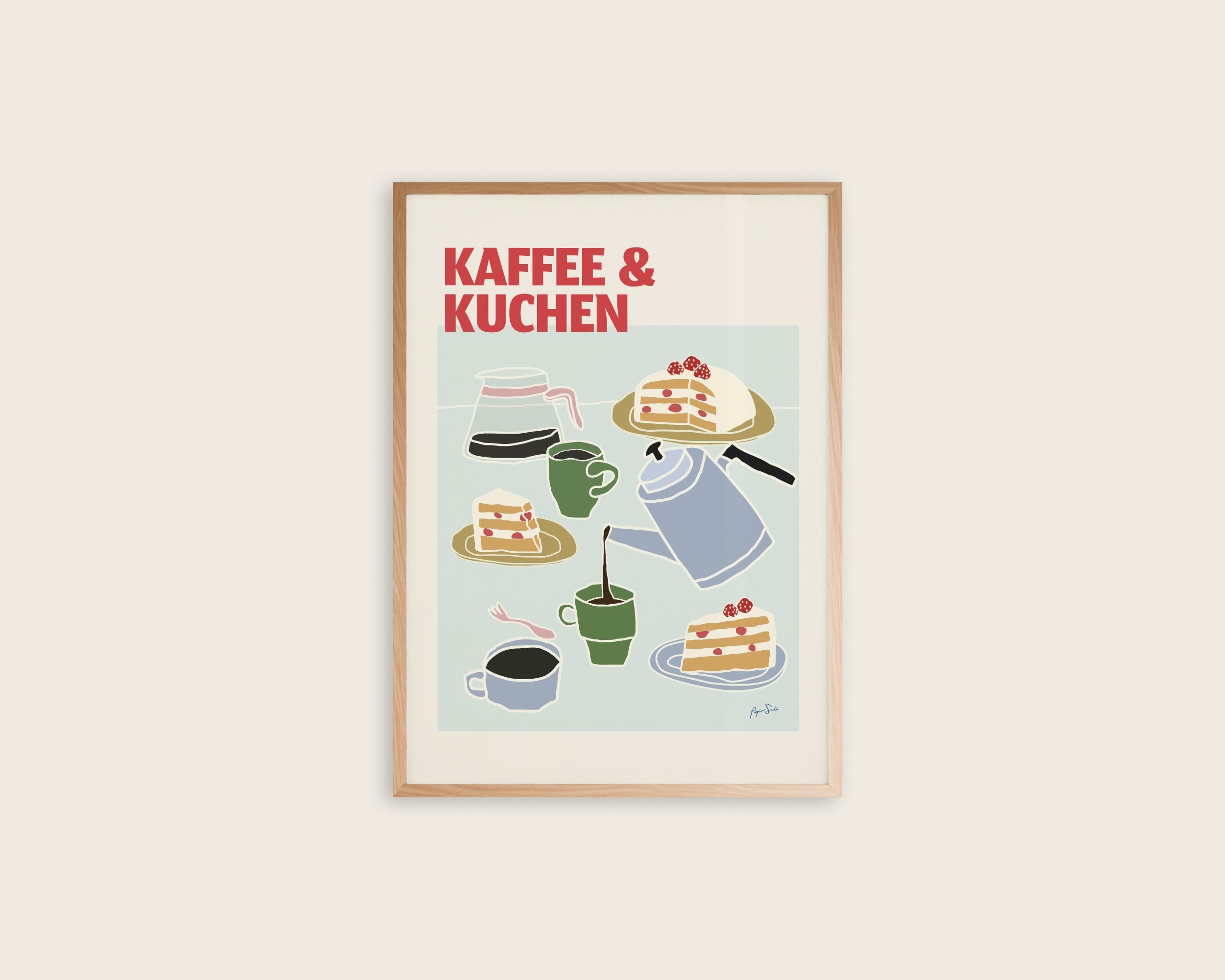 Kaffee und Kuchen art print poster – German coffee and cake hygge wall art