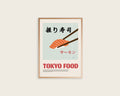 Tokyo Salmon Sushi art print poster – graphic Japanese food kitchen wall art